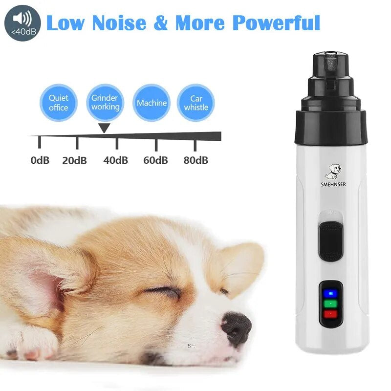 Rechargeable Dog Nail Grinders USB Charging Pet Nail Clippers Electric Dog Cat Paws Nail Grooming Trimmer Tools